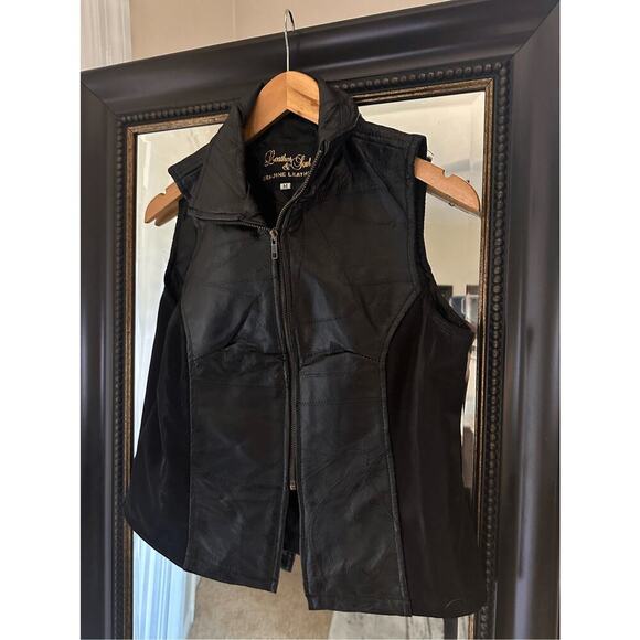 Leather & Soul Women’s Genuine Leather Vest Black Zip Front Sleeveless Jacket - Picture 6 of 9